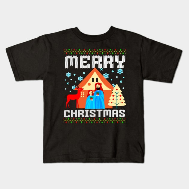 Ugly Sweater Christmas Kids T-Shirt by Outrageous Flavors